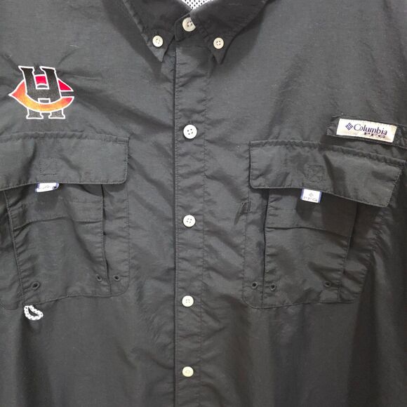 Columbia Shirt Mens XL Black PFG Fishing Outdoor Short Sleeve Pockets Vented - Picture 8 of 15